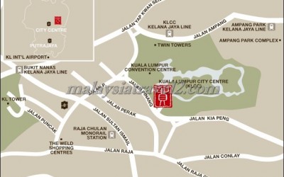 فندق تريدرز كوالالمبور ماليزيا خريطهTraders Hotel, Kuala Lumpur map1