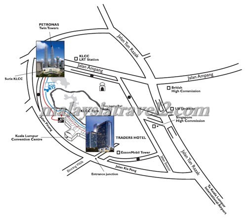فندق تريدرز كوالالمبور ماليزيا خريطهTraders Hotel, Kuala Lumpur map2